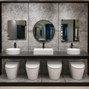 Kệ trưng bày thiết bị vệ sinh 3 vị trí