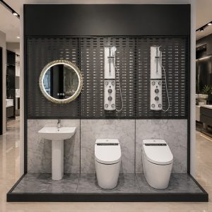 Kệ trưng bày thiết bị vệ sinh 2 vị trí